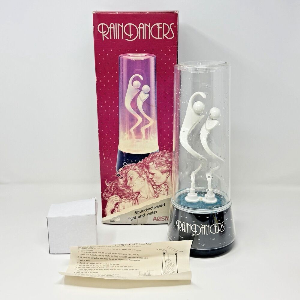DY Toys Arista Rain Dancers Sound Activated Water Lamp 1990s Box Complete Tested